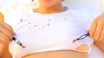 Busty Babe Torturing Her Tits