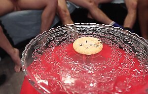 A GROUP OF HORNY GUYS CUM ON A COOKIE AND THE LOSER HAS TO EAT IT!!!