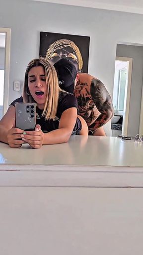 Intense Fucking in Front of the Mirror with Delicious Internal Cumshot Ends in Squirt.
