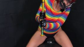 Rainbow Ball Bash: Bat Hits, Punching, Kicking and Facesitting Ballbusting
