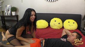 blue-eyed kira slams down on dan s dick in furious payback!