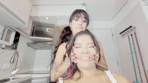 MAKING SILLY FACES AT MY SLUTTY MAID - BY BABE AND CINDY LOPES - CLIP 4