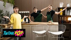 TWINKPOP - Sam Ledger Wants Something Supah Warm And Milky-Super hot And Barista Joey Mills Gives Him His Shot