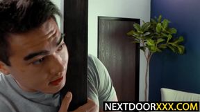 NextDoorXXX.com - Elliot Finn moans on Axel Kane's lustful ride