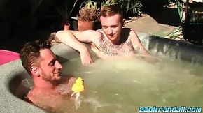 Ginger emo chilling in jacuzzi before masturbation