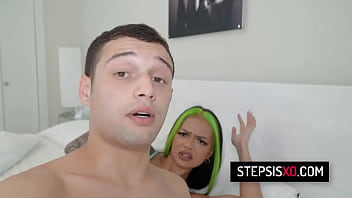 Slutty teen stepsis Paisley Paige fucks with her stepbro for a social media challenge