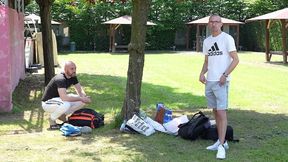 behind the scene, two swinger couples meet at the naturist campsite.
