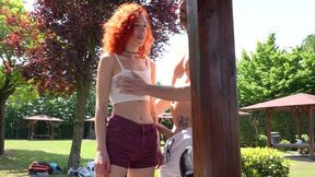 behind the scene, two swinger couples meet at the naturist campsite.