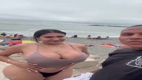 Latina hottie takes a huge black member up her booty