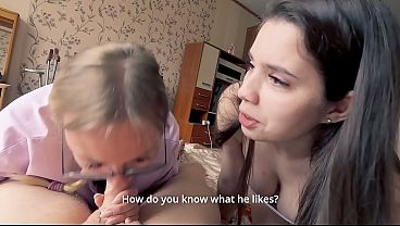 StepSis learns how to fuck from MILF stepmom in steamy POV