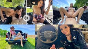 4 Gorgeous models love sex in the car