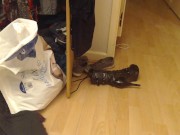 Mature tranny showing his Boobs wanking her cock ,Getting changed v quirky