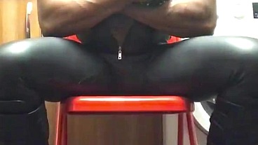 Black Dad Latex Bodysuit Edging and Cum Unloading Session