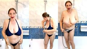 hot busty milf mariaold take shower after swimming pool