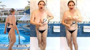 hot busty milf mariaold take shower after swimming pool