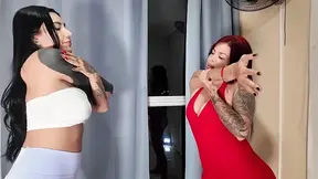 Lesbian Smash with Harness Between Two Beautiful Thick Booty Nifomaniacs - La