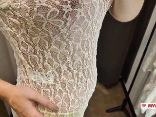 Play with me in the mall fitting room. Seduction in a dressing room. Try on haul