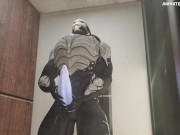 Male Turian Shower Muscle Hyper Dick Growth Animation