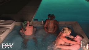 Hot Tub Live Interracial Orgy