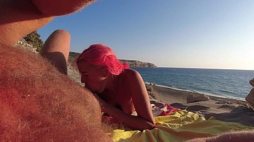 Pornography on a public beach
