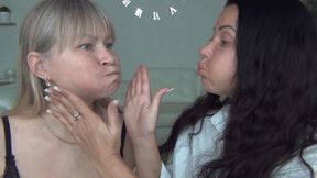 We squeeze puffy cheeks Va