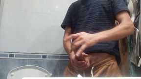 The Guy With The Huge Cock So Fat In His Pants, He Unloads It With 5 Jets Of Semen In The Air