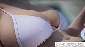 Busty Bombshell Anally Pleasured in a Poolside Encounter