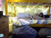 teen lesbian coed gives pussy massage in her dormroom for camsoda fans