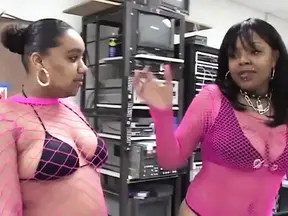 Sexy black babe sucks and devours huge white cock