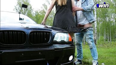 Hitched stallion needs ride paid in creamy blows under her hubbys nose