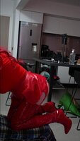 Stessy Trains Sissy Lola in Red Latex Boots: Anal Doggy Style