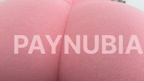 PayNubia's Reward: Big Ebony Assjob in Pink Shorts — How Long Would You Last?