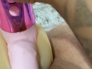 Play time with Extra thick penis sleeve!
