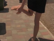Hosed Feet In The Backyard - Star Nine Dirty Pantyhose Feet FULL VIDEO