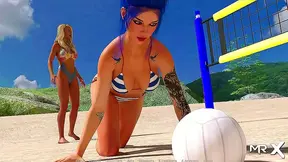 Steamy Beach Volleyball Match Ignites Wild 3D Hentai Fun with Busty Anime Babes