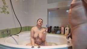Vampiress Delilah and Faith - Jacuzzi and foot worship in chastity