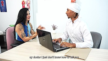 Anal Interracial-Petite Latina wife lets her doctor fuck her tight ass in his office to cure her