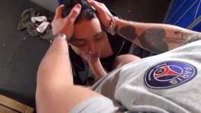 He fucks his roommate at the gym