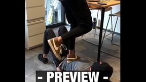 Trampling and jumping in Nike Blazer