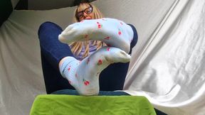 Blue Socks With Cherries