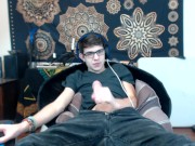 follow at onlyfans.com/svenwall20 twink cum nerd glasses