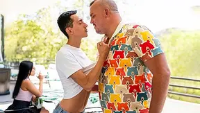 Hot Hunter Scott Cheats with Ripped Stud While Asian Babe Watches