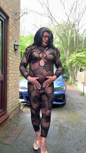 Iconic moment from &quot;Sexy Crossdresser Kellycd2022 in black sexy body stocking and heels&quot;