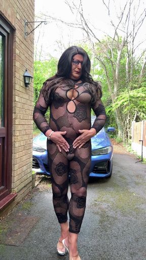 Iconic moment from &quot;Sexy Crossdresser Kellycd2022 in black sexy body stocking and heels&quot;