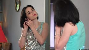 Lovely brunt coquette Naja is masturbating yummy pussy