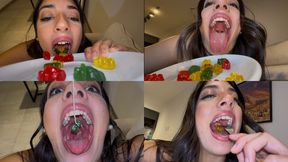Giantess vore fetish – swallowing gummy bears