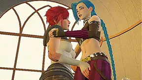 Vi Jinx Ignite Forbidden Passion in Steamy Arcane lesbian Tryst - 4K60fps