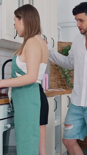 Powerful moment from &quot;Big boob stepsister seduce her hungry stepbro on a kitchen&quot;