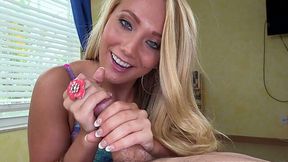 Splendid blonde model Applegate gives unforgettable blowjob in POV