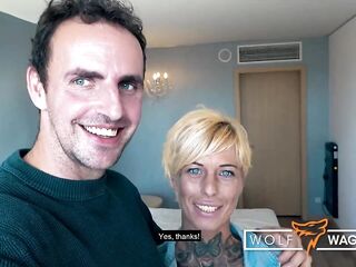 Fit, golden-haired mother i'd like to fuck with tattoos, Vicky Hundt had wild sex with her lover, the other day